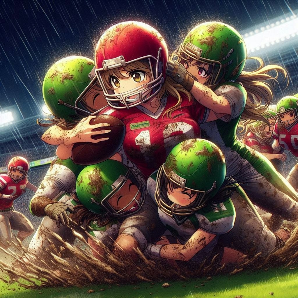 🏈泥まみれの女子アメフト 136