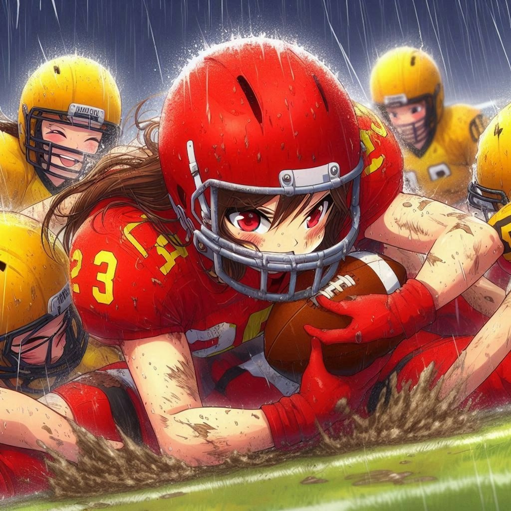 🏈泥まみれの女子アメフト 136