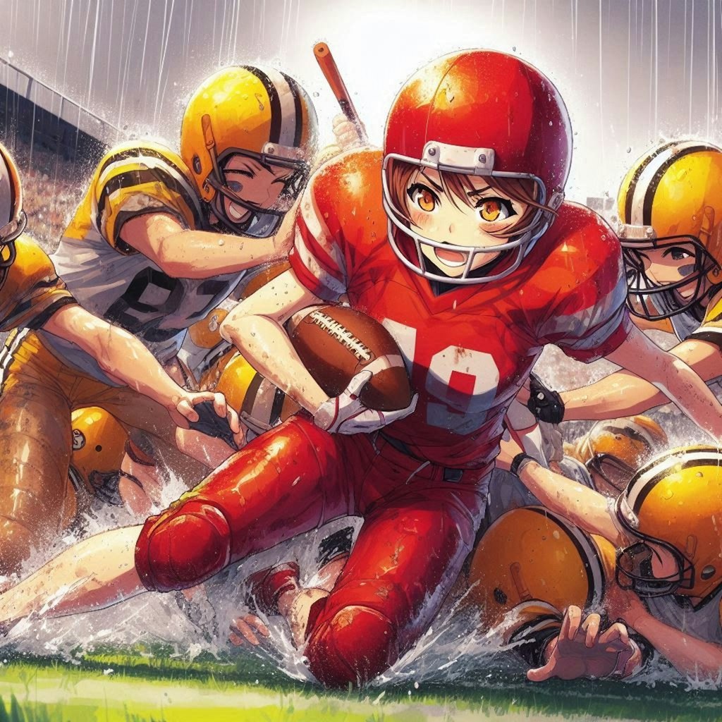 🏈泥まみれの女子アメフト 136