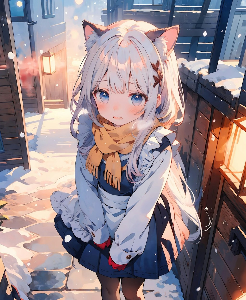 冬のねこみみ少女