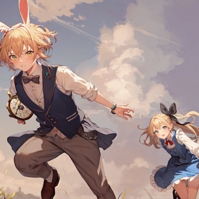 ウサギを追いかけるアリス