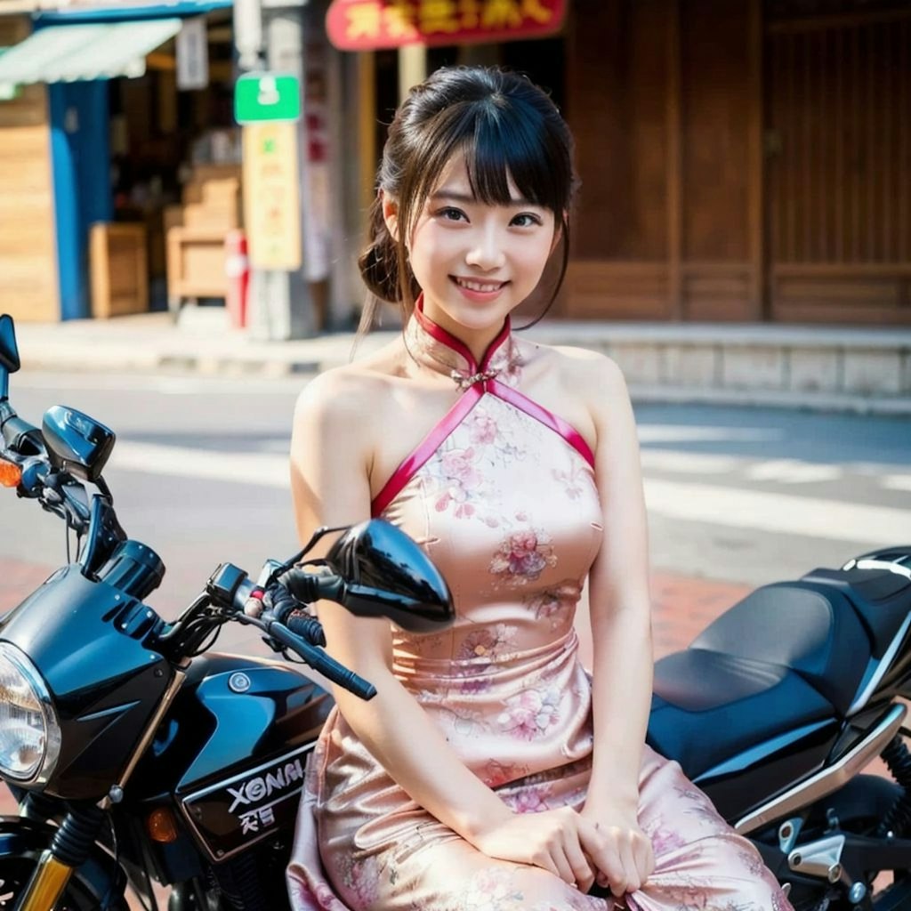 着物美女ライダーあらわる！？