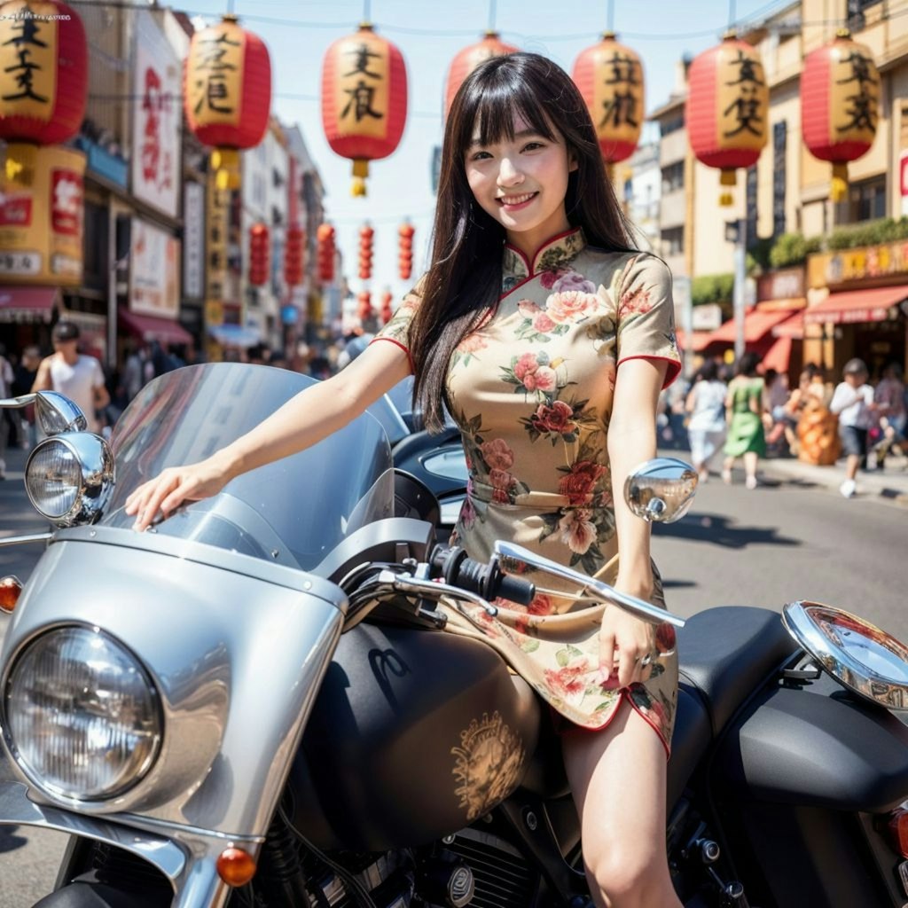 着物美女ライダーあらわる！？