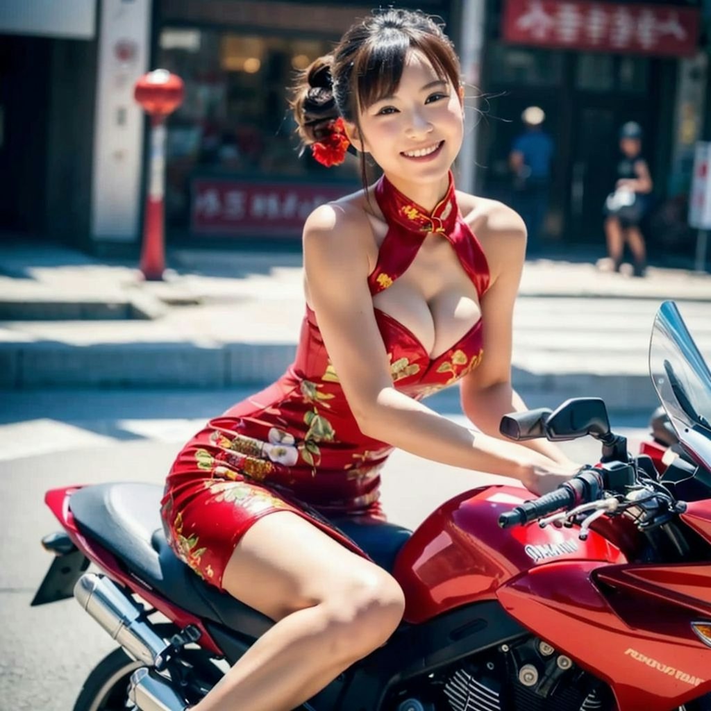 着物美女ライダーあらわる！？