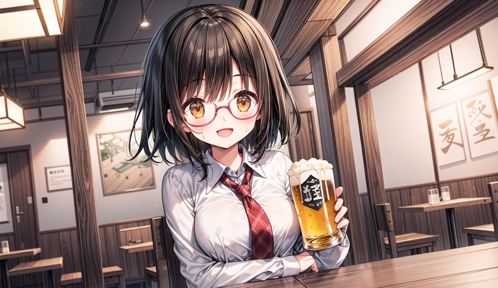 青サキュバスさん（擬態モード）・飲み会