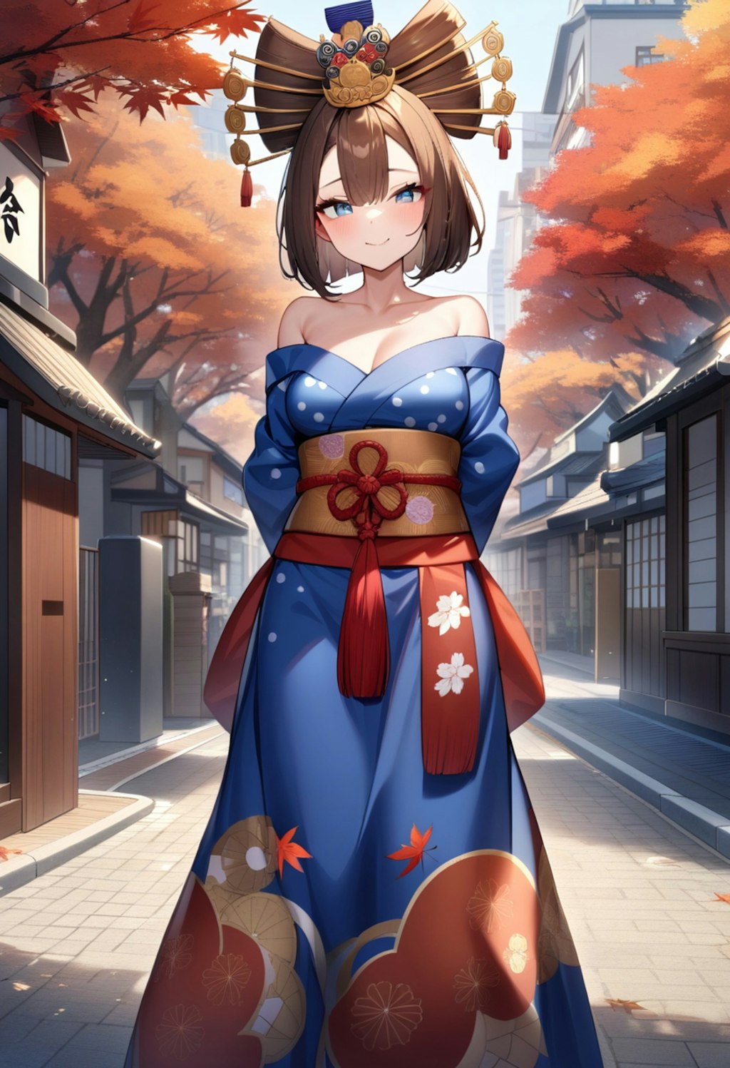 ユズキの秋🍁の街🏘で花魁👘😍💞