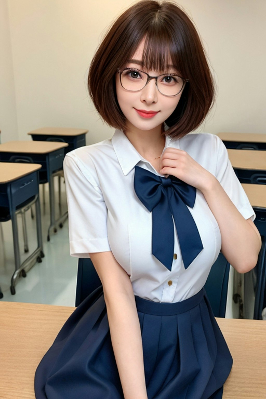 先生も制服きて、授業しよっかな。眼鏡と女子高校生