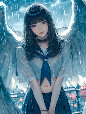 雨中の天使