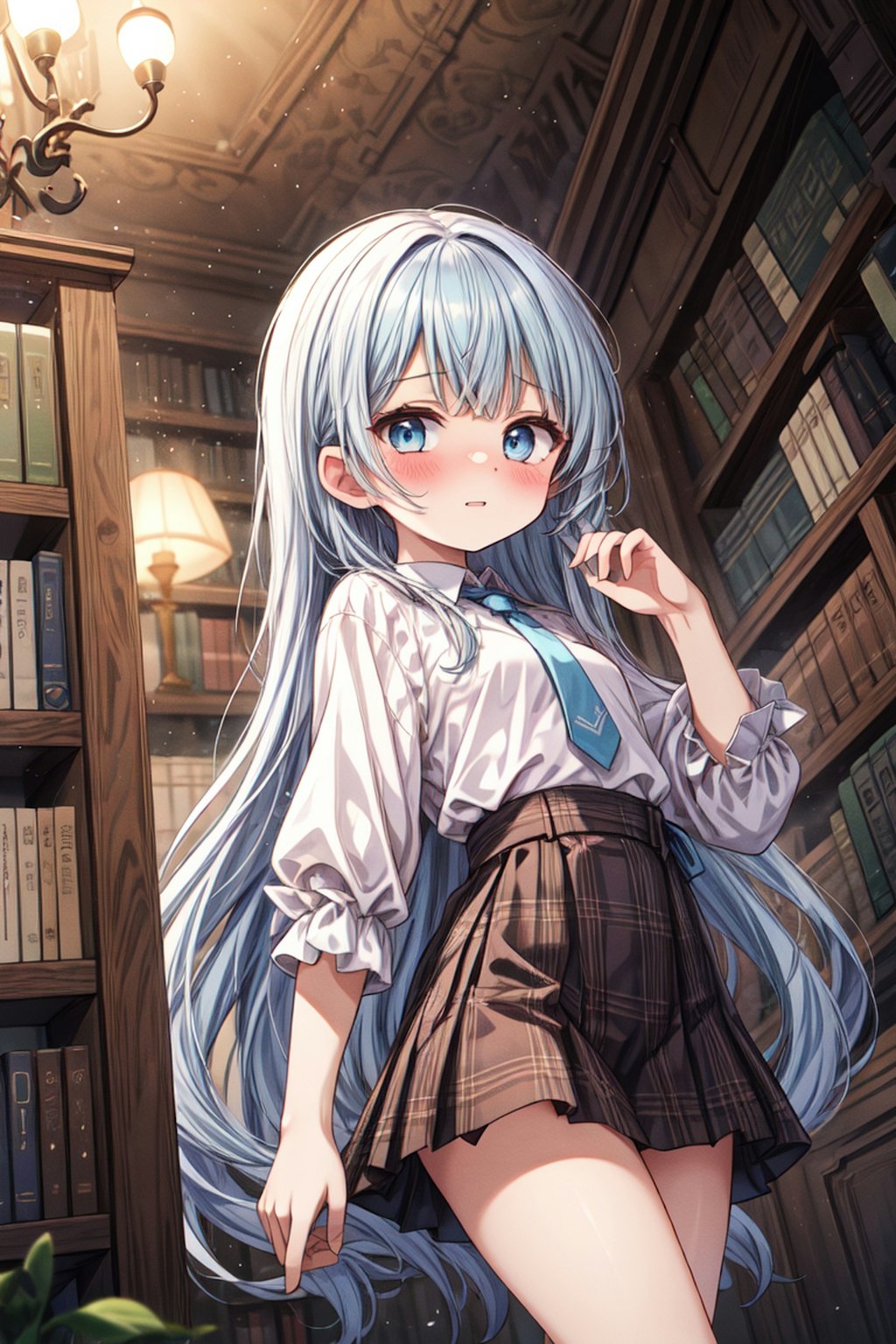 小さな女の子に大きな図書館