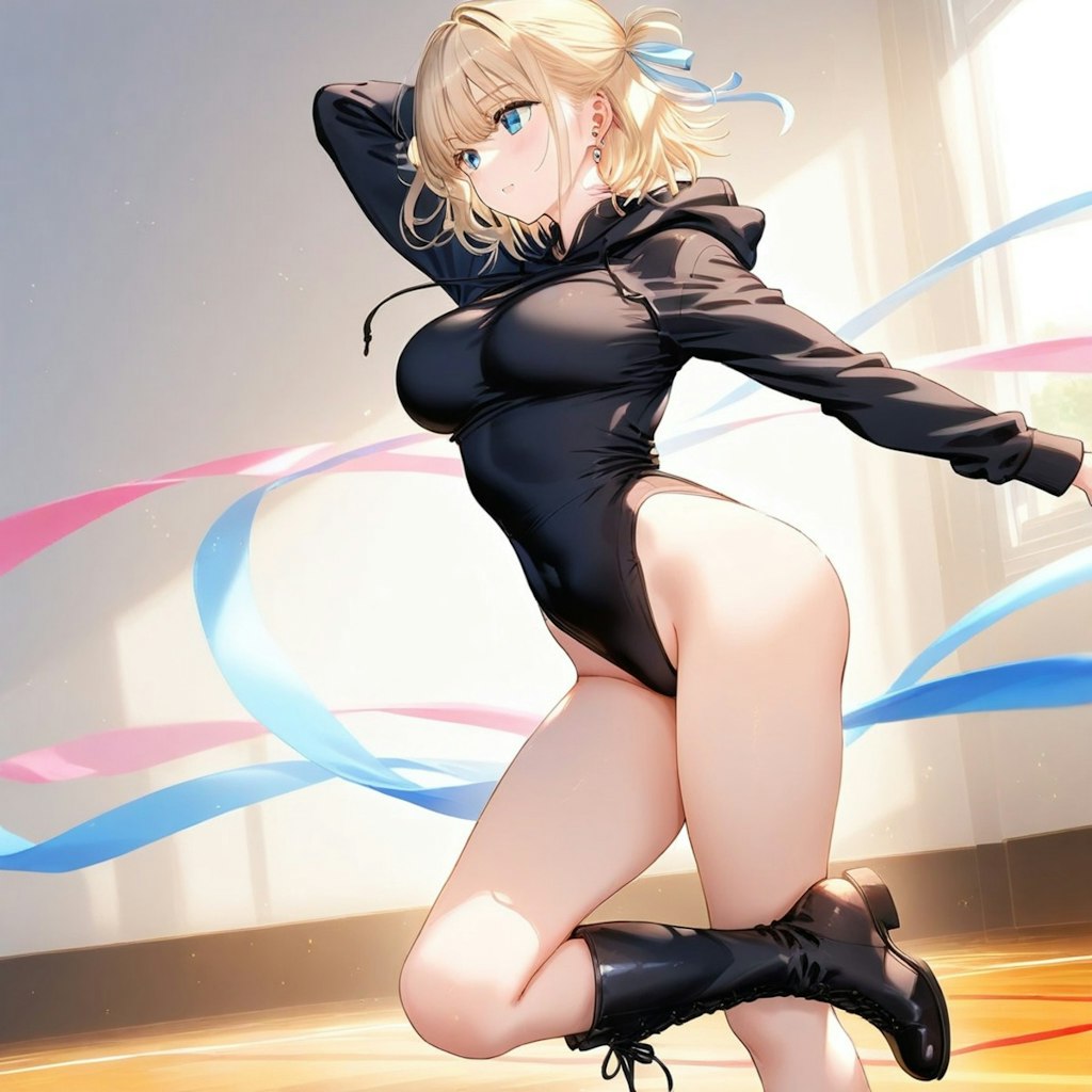 金髪ショート新体操美少女