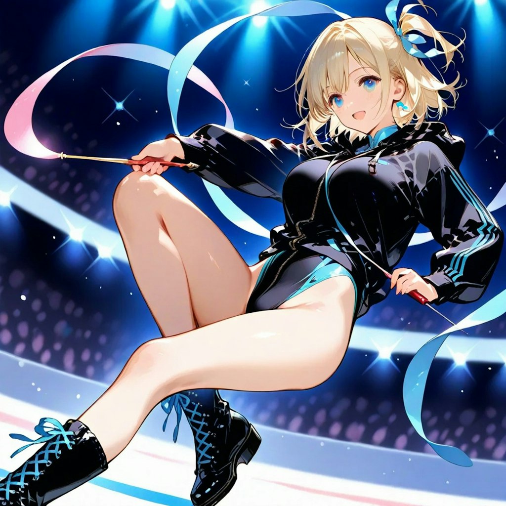 金髪ショート新体操美少女