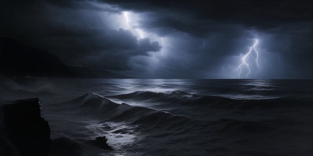 ある嵐の海