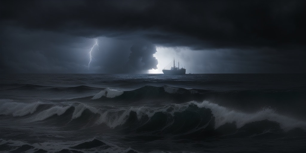 ある嵐の海