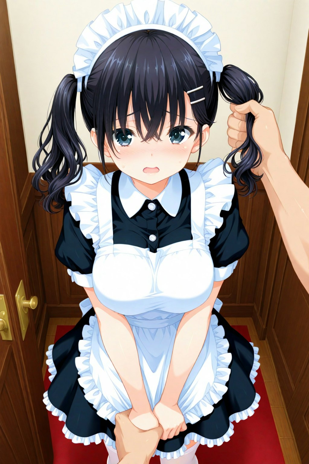 メイドさんをツインテにしてみた