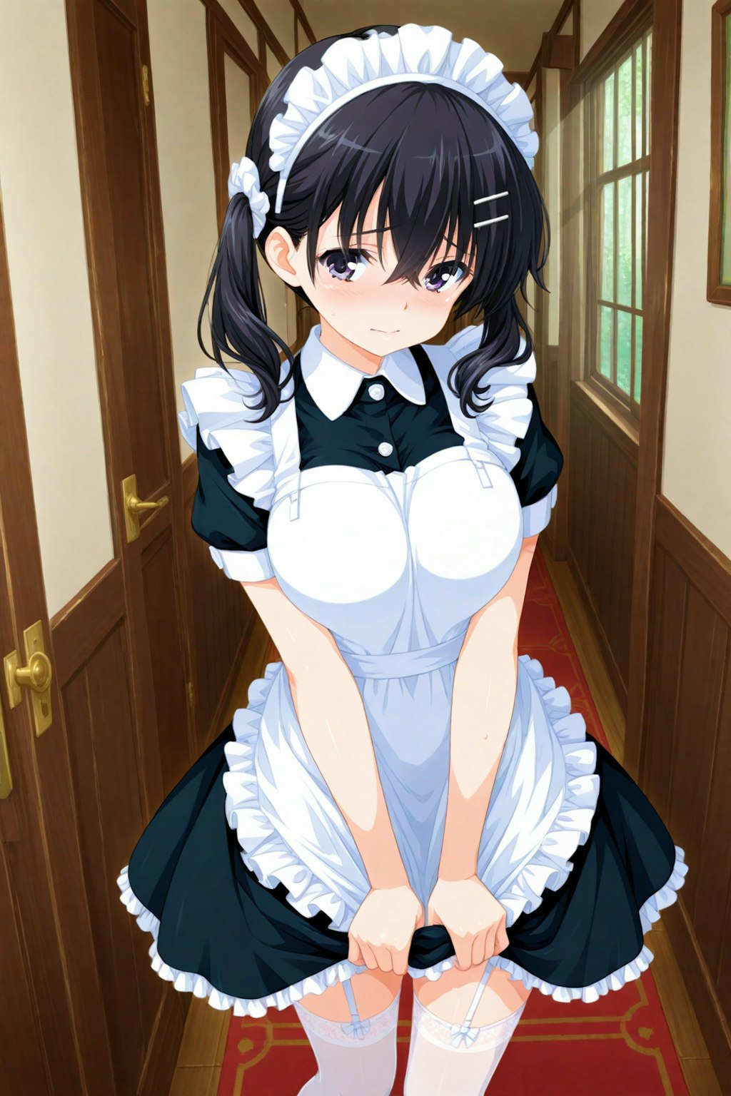 メイドさんをツインテにしてみた