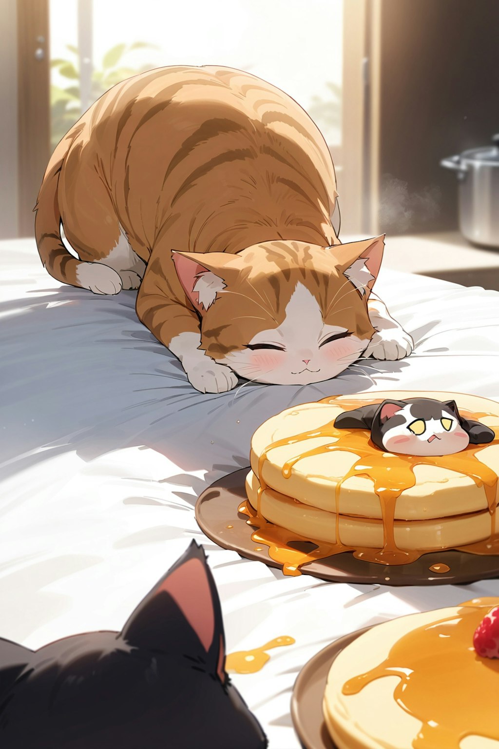 猫のパンケーキ