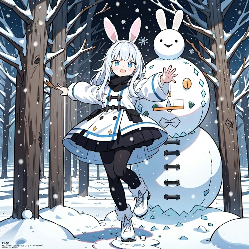 雪ウサギぱーと２