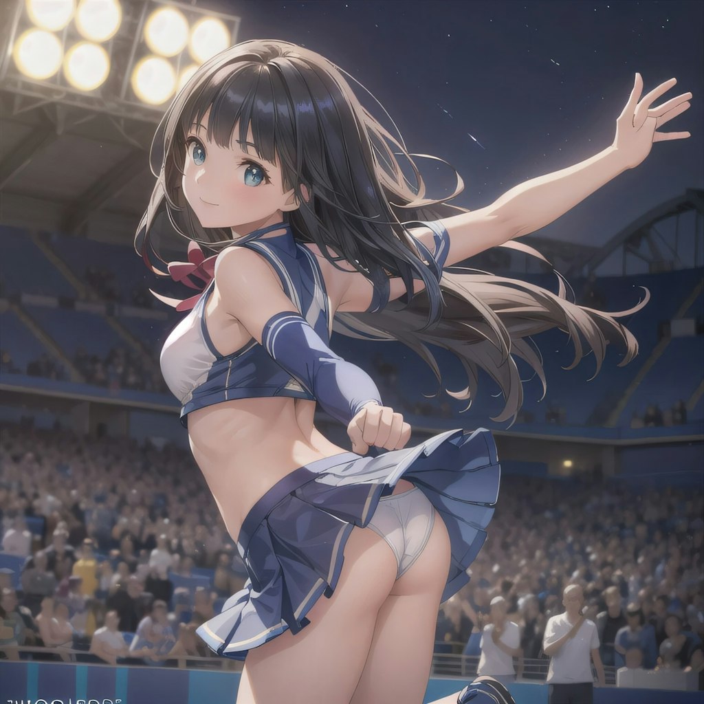 黒髪ロングでチア衣装の少女２９
