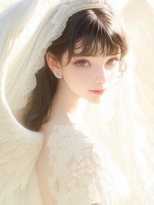 天使のドレスは背中が開いている