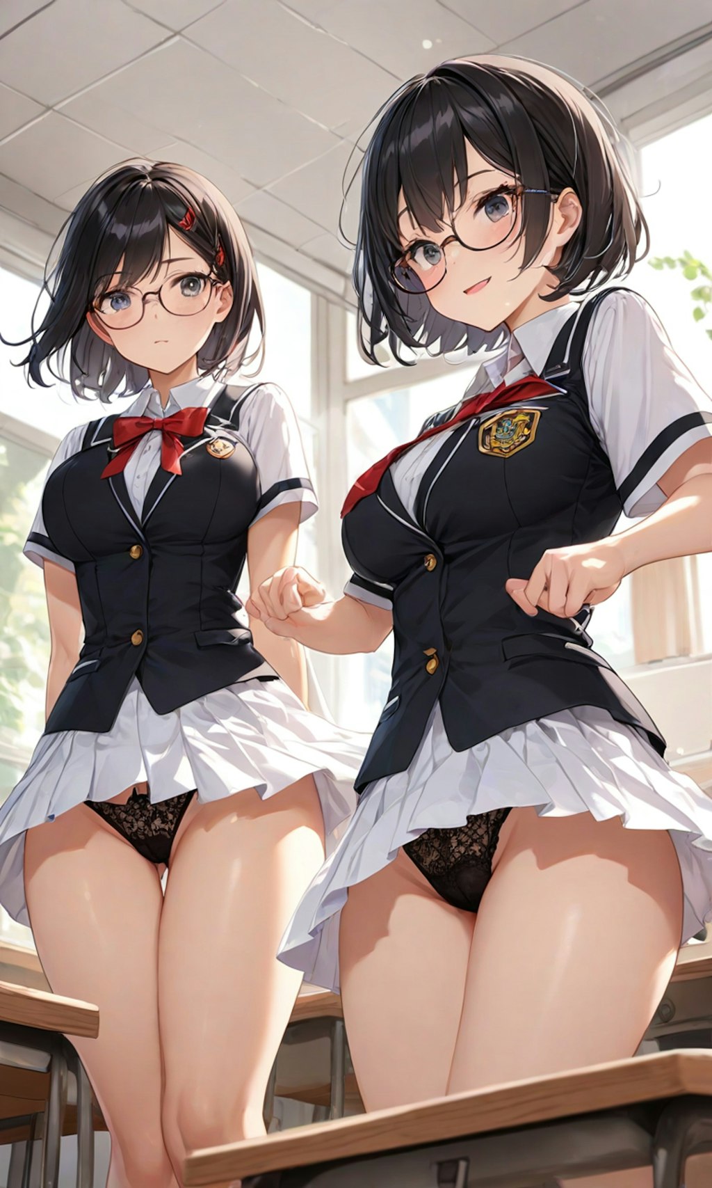 パンチラとセーラー服と眼鏡と女子高校生と