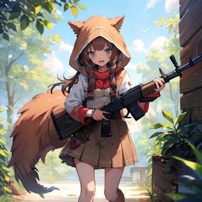 化け狐の銃 | の人気AIイラスト・グラビア