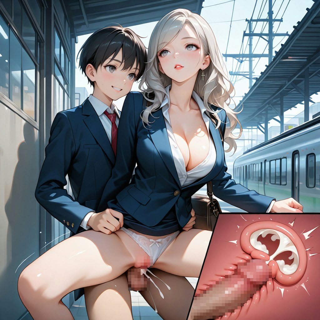 朝から駅のホームでお目当てのOLさんにザ・ワールド♡
