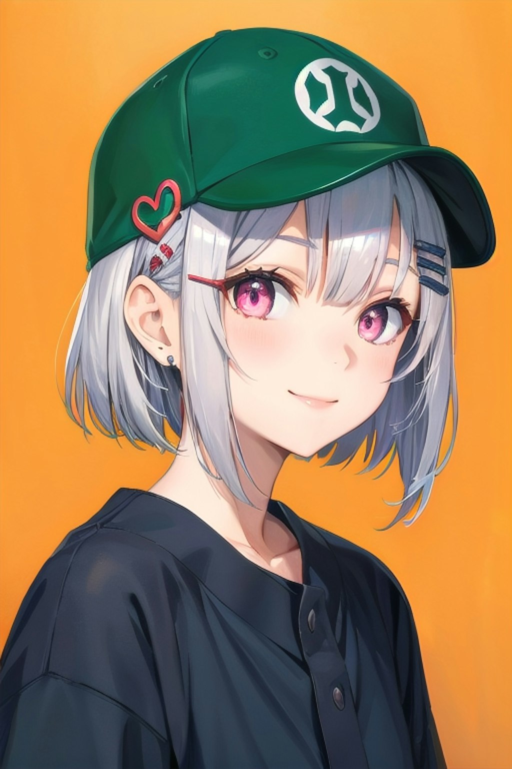 ベースボールキャップの彼女