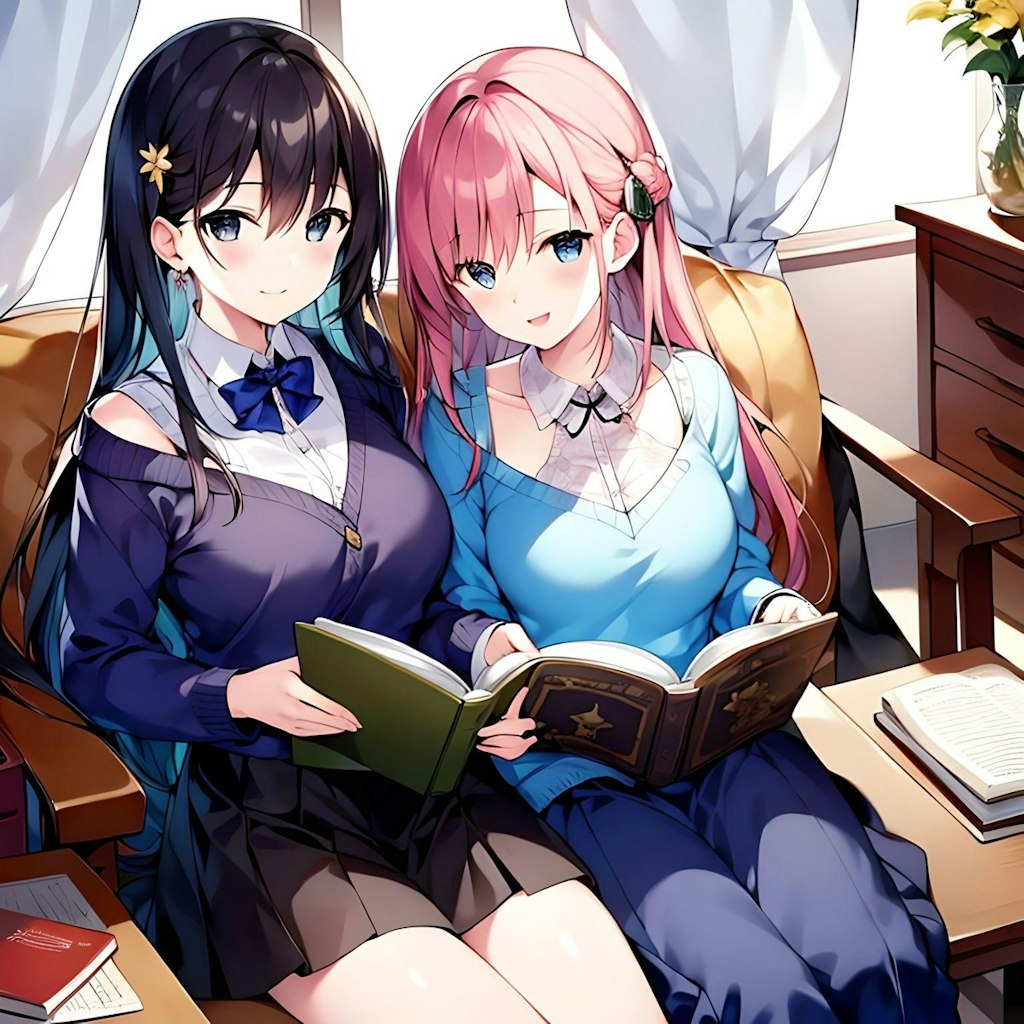 本を読む少女達