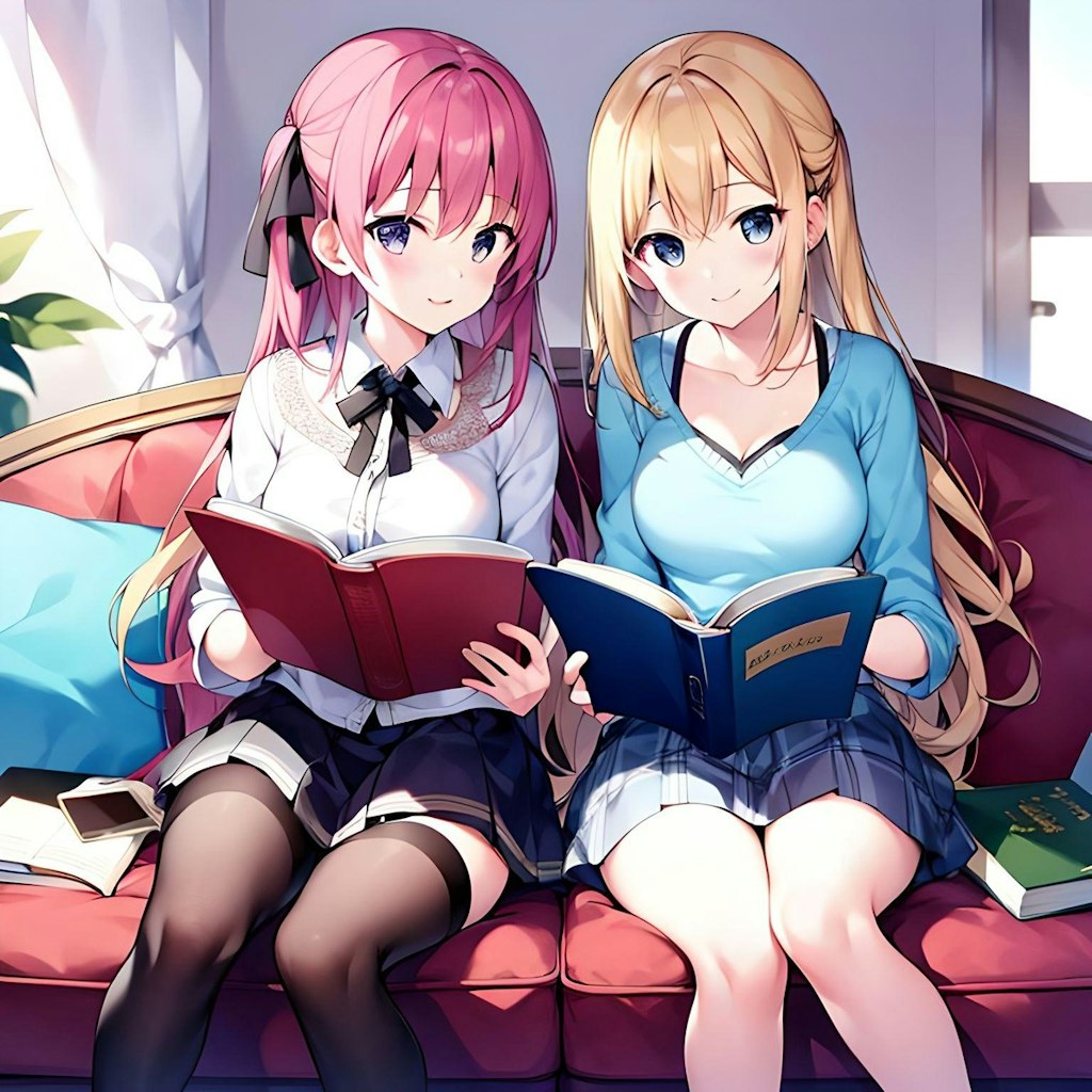 本を読む少女達