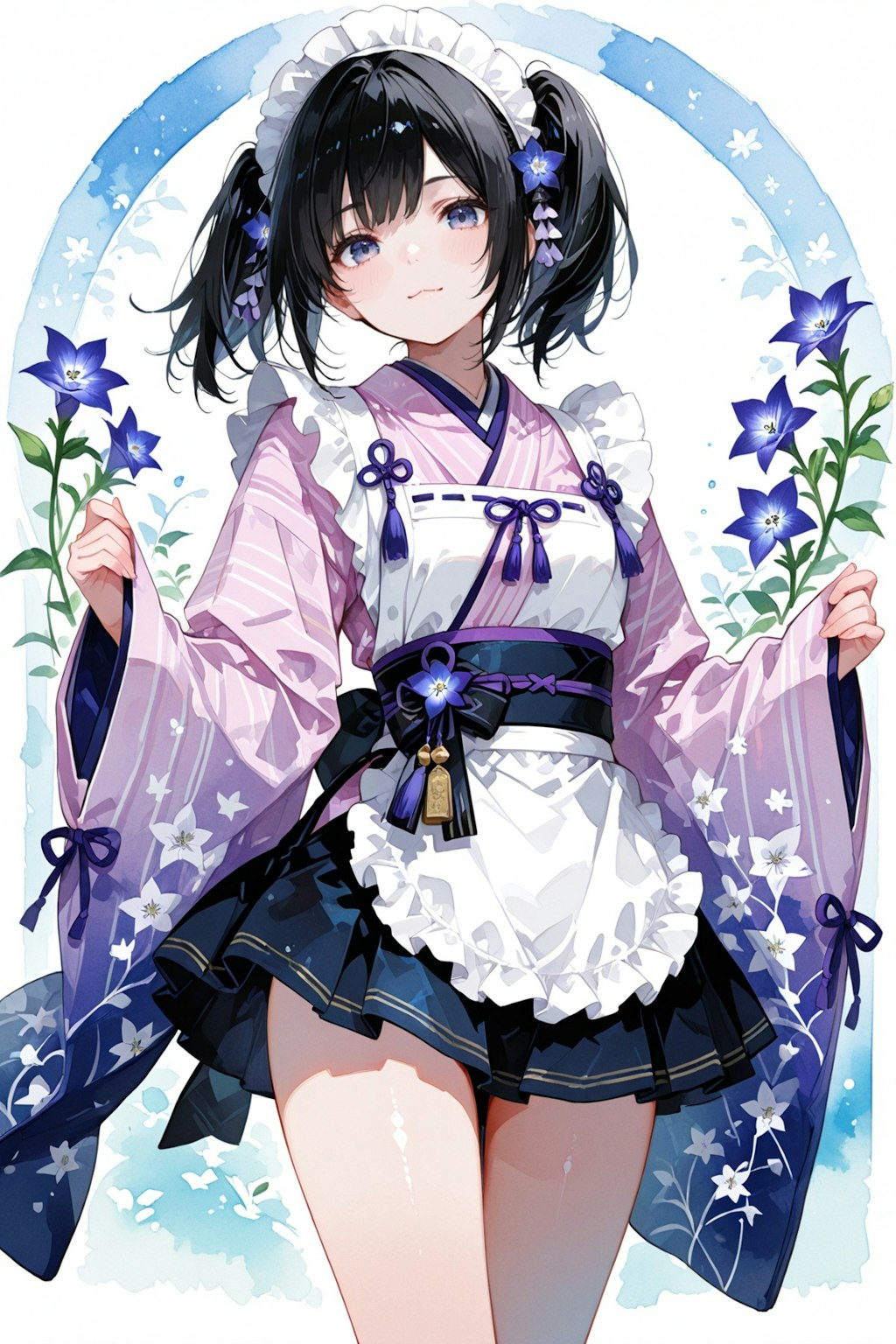 ツインテ和メイドさん