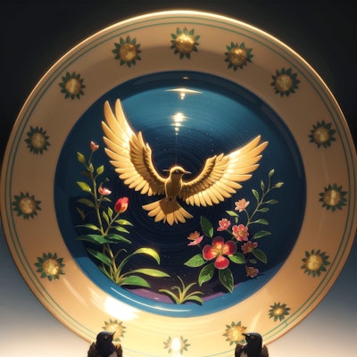 鳥文様の飾り皿
