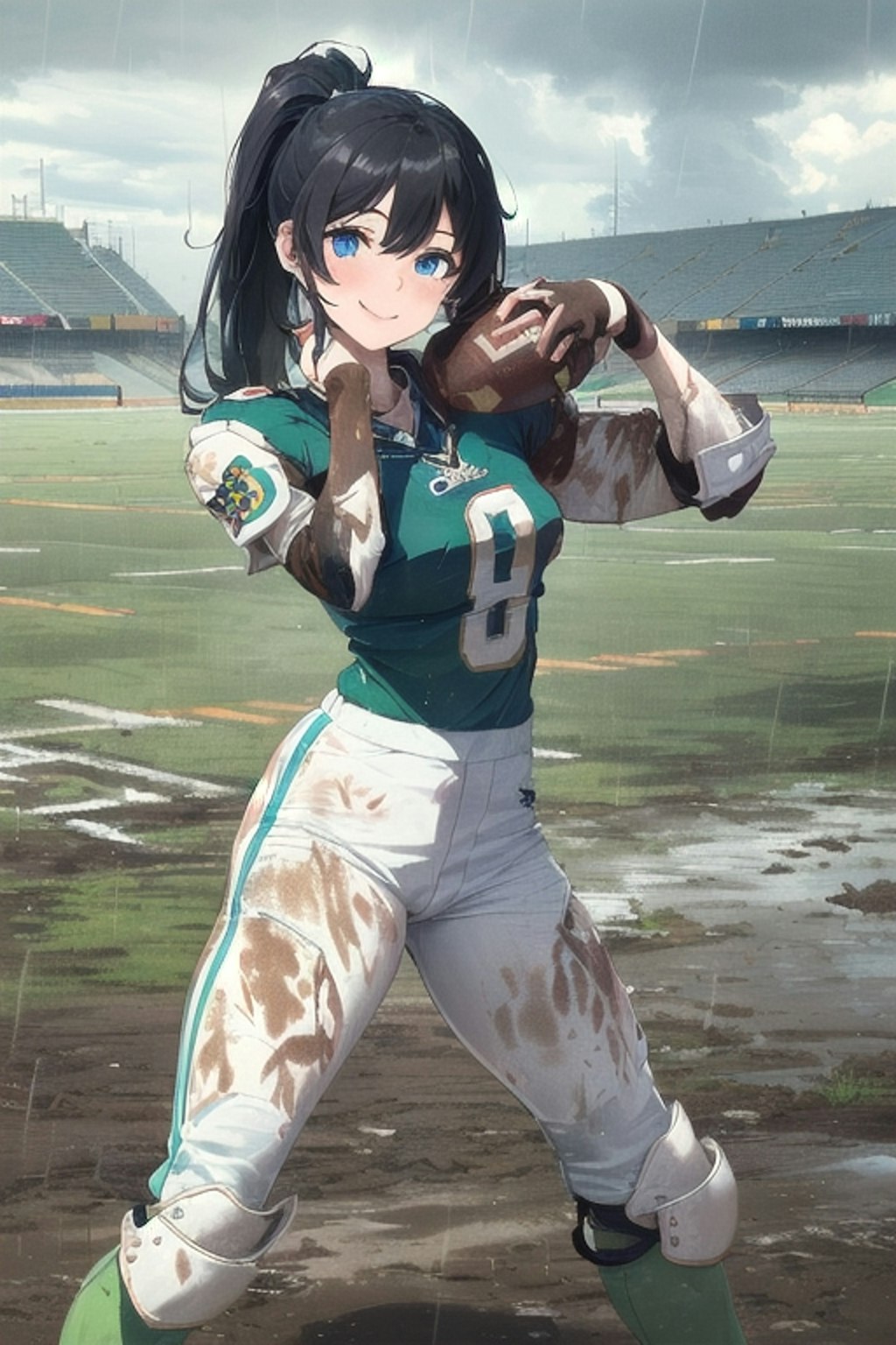 🏈泥まみれの女子アメフト 71