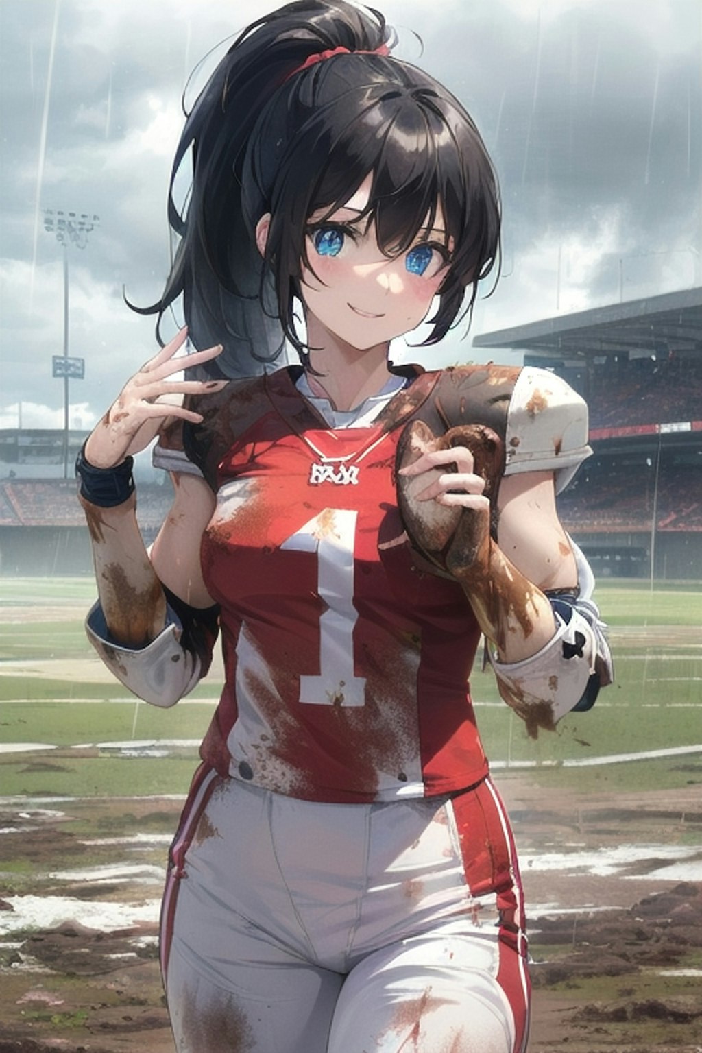 🏈泥まみれの女子アメフト 71