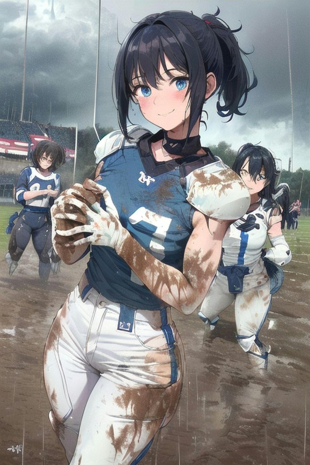 🏈泥まみれの女子アメフト 71