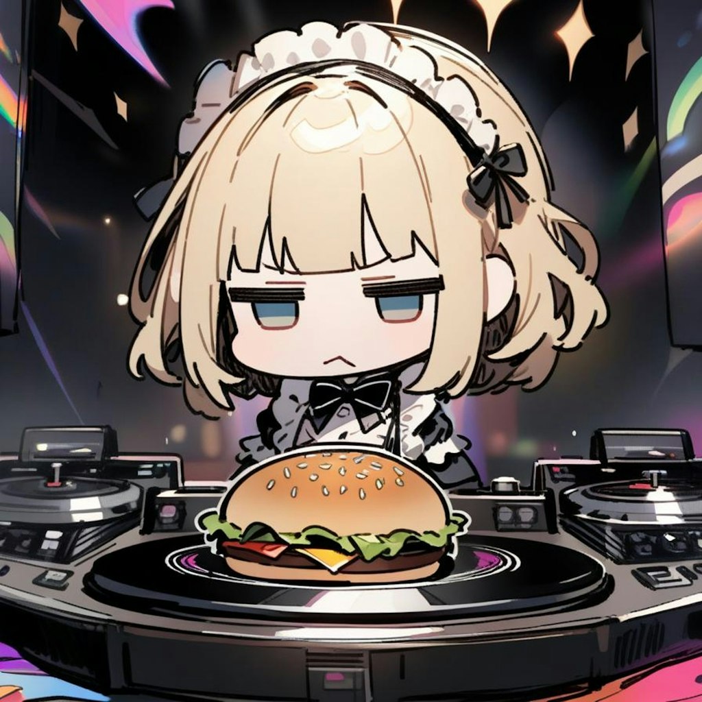 🍔おバーガーDJで色々試してみるもイマイチ決まらない系メイドちゃん🍔