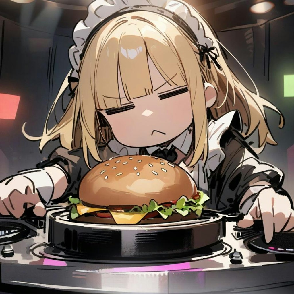 🍔おバーガーDJで色々試してみるもイマイチ決まらない系メイドちゃん🍔