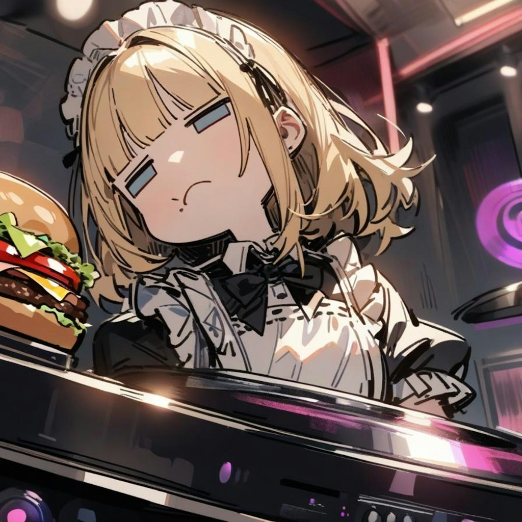 🍔おバーガーDJで色々試してみるもイマイチ決まらない系メイドちゃん🍔