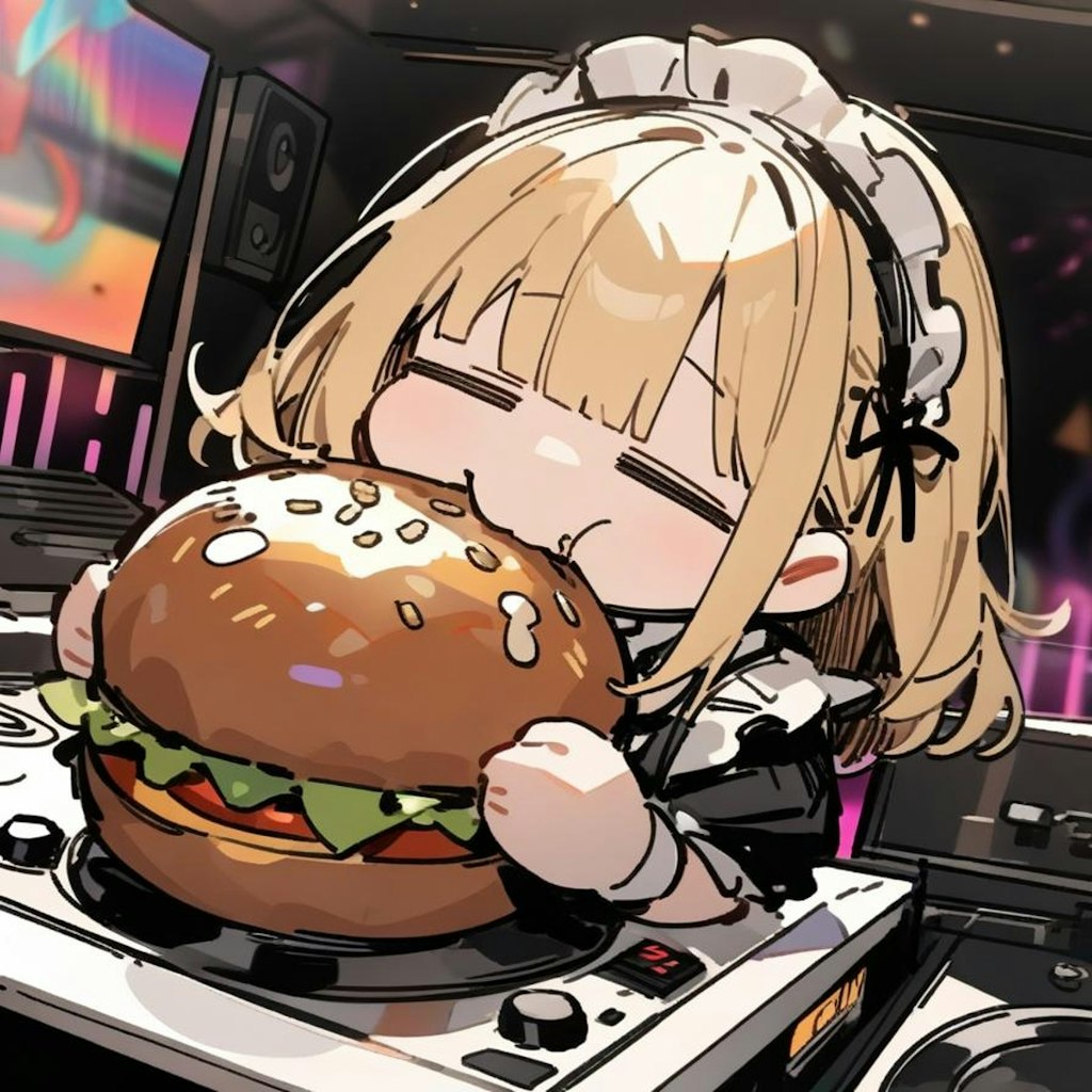 🍔おバーガーDJで色々試してみるもイマイチ決まらない系メイドちゃん🍔