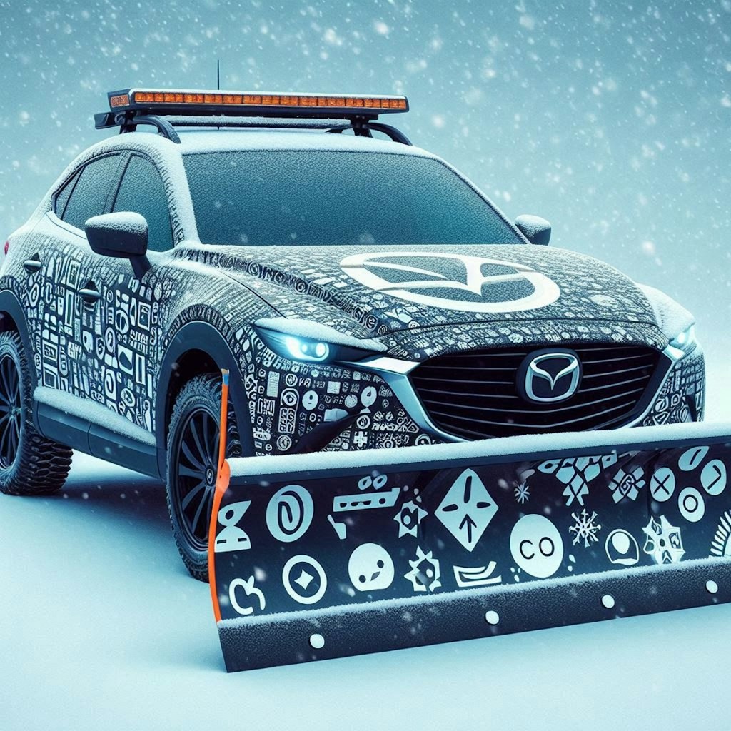 プレイステーション柄のマツダCX-30除雪車