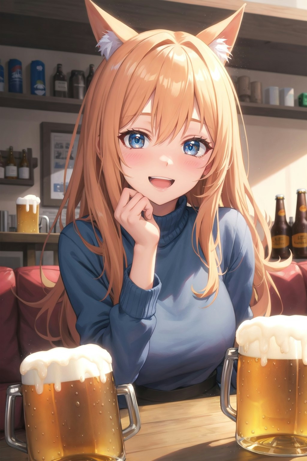 日曜日の女の子　やっぱ日曜日は朝からビールだよね～！