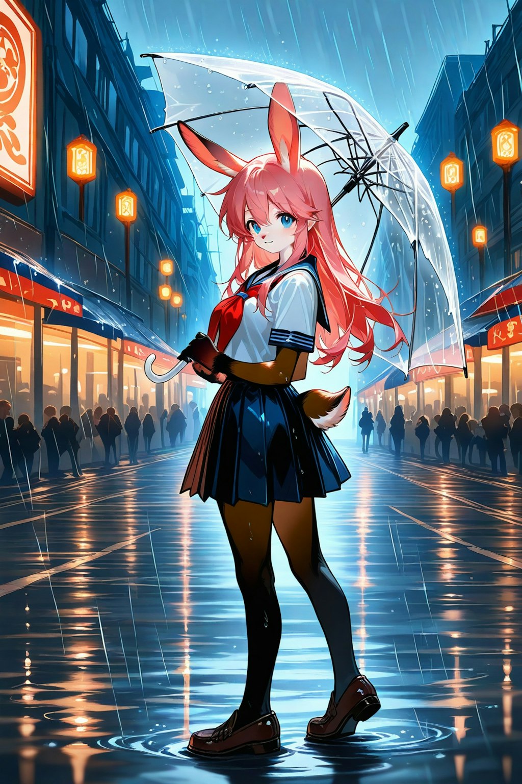 雨のウサギ