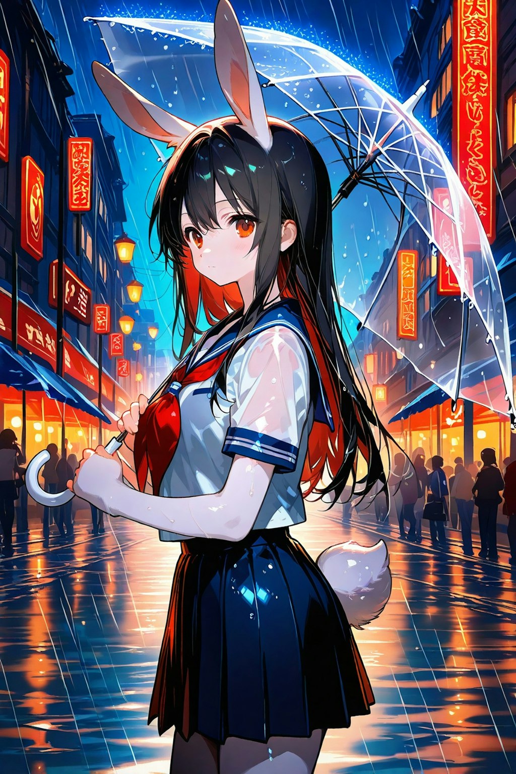 雨のウサギ