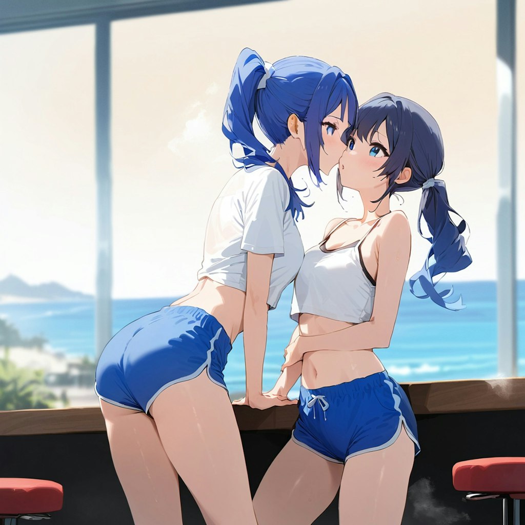 海浜食堂で百合