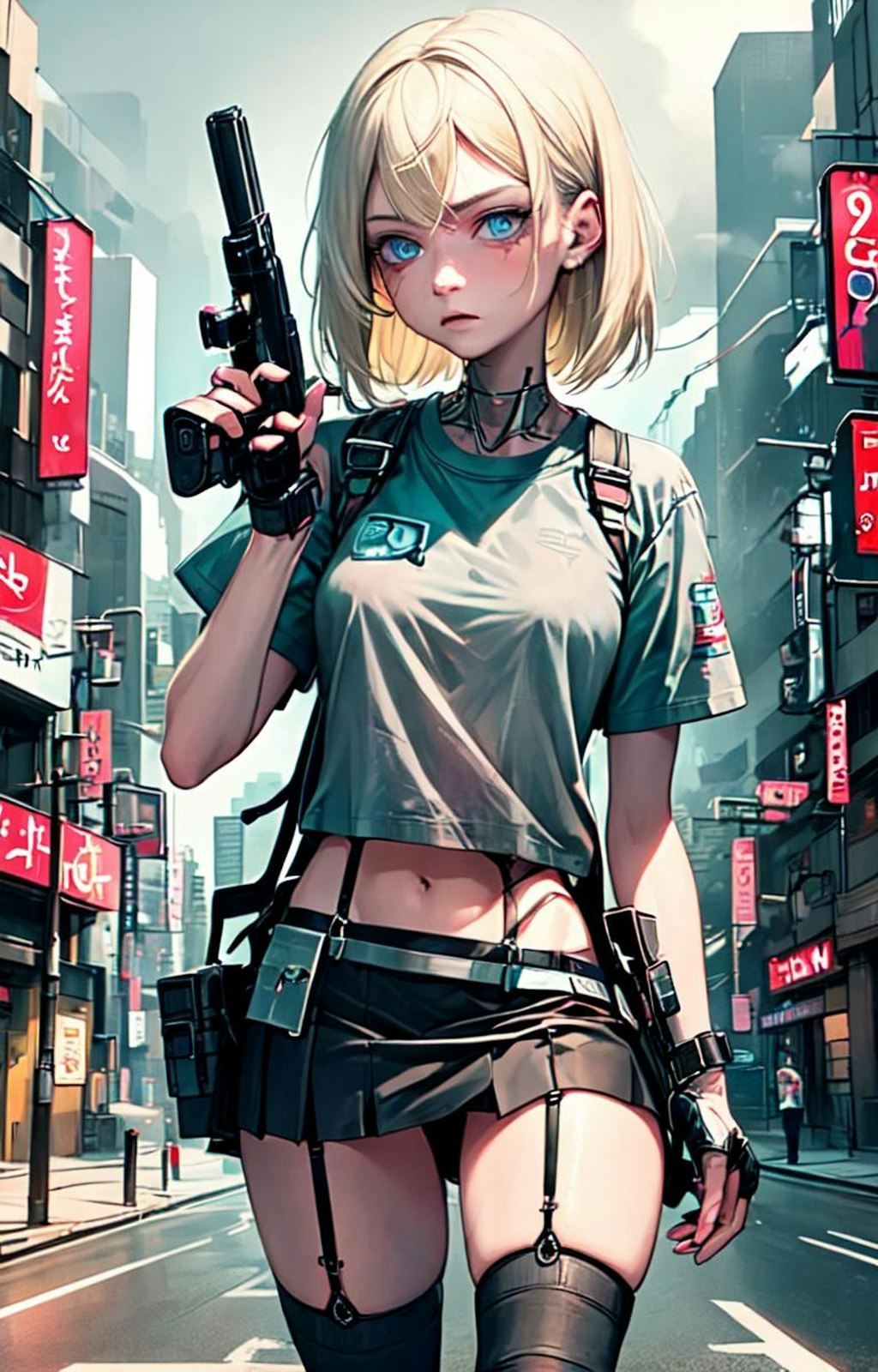 銃を持つ金髪少女