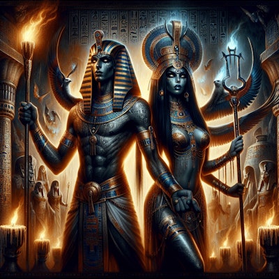 エジプト神　オシリスとイシス