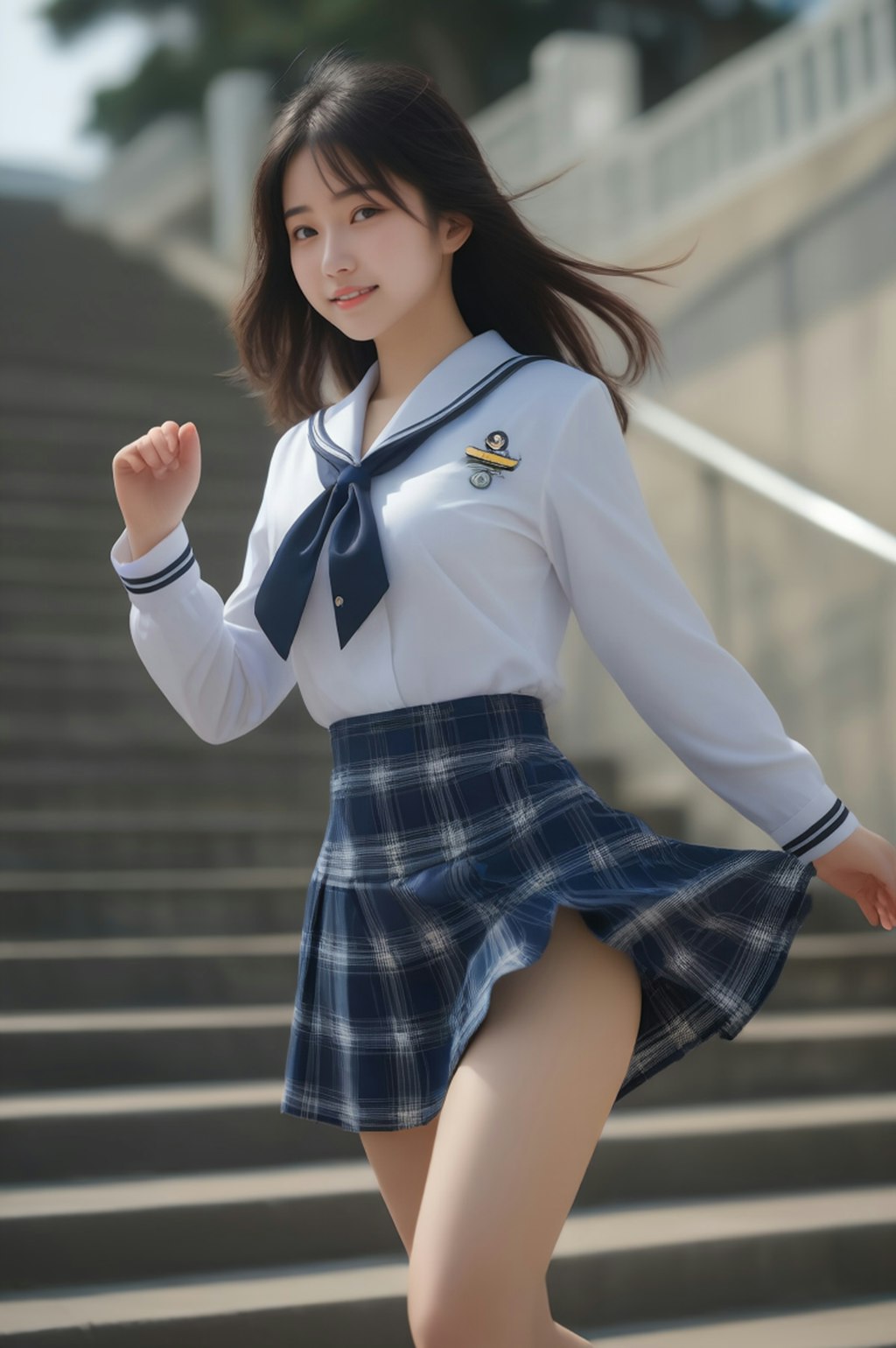 school uniform階段