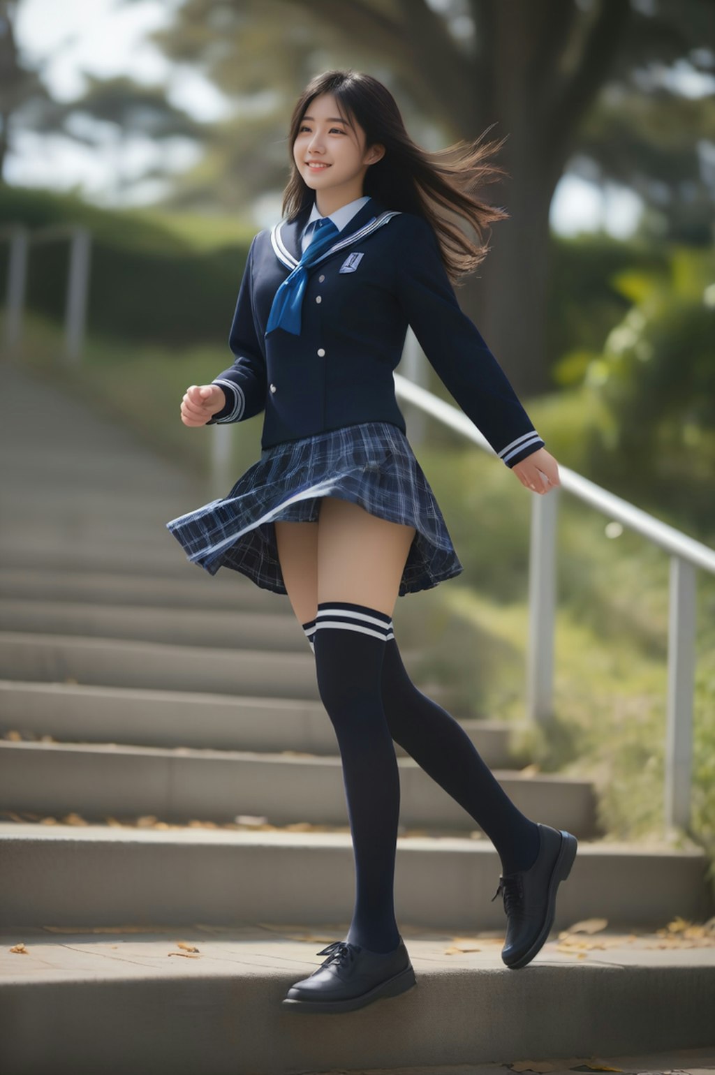school uniform階段