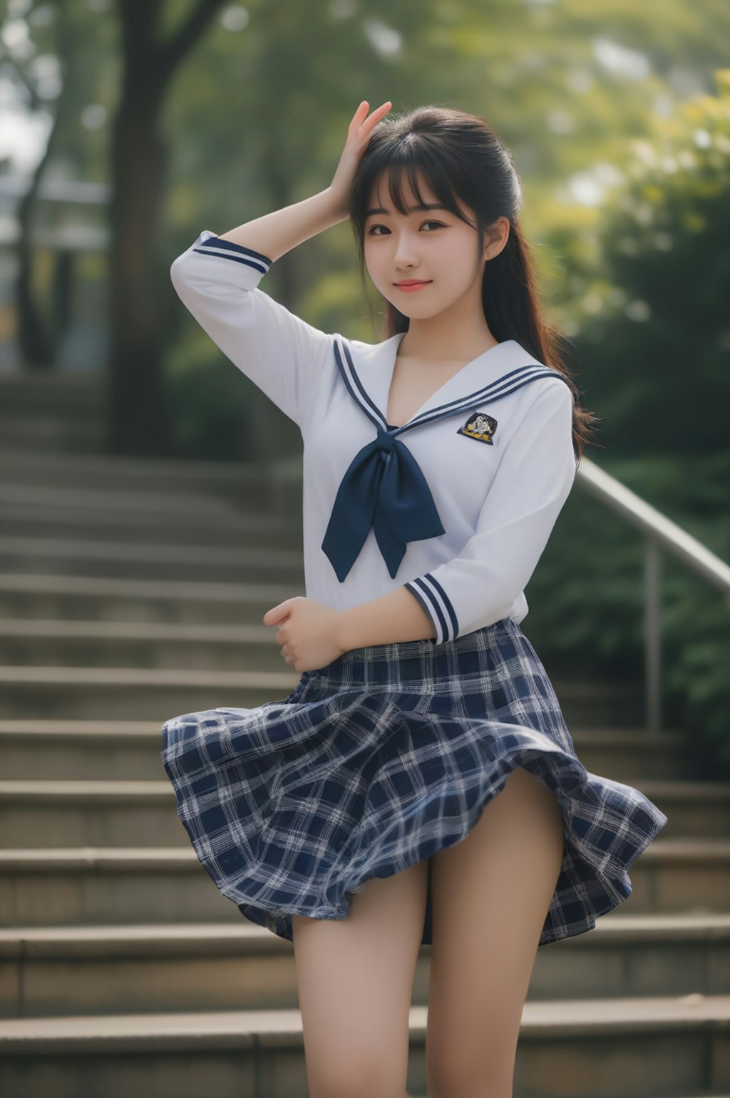 school uniform階段