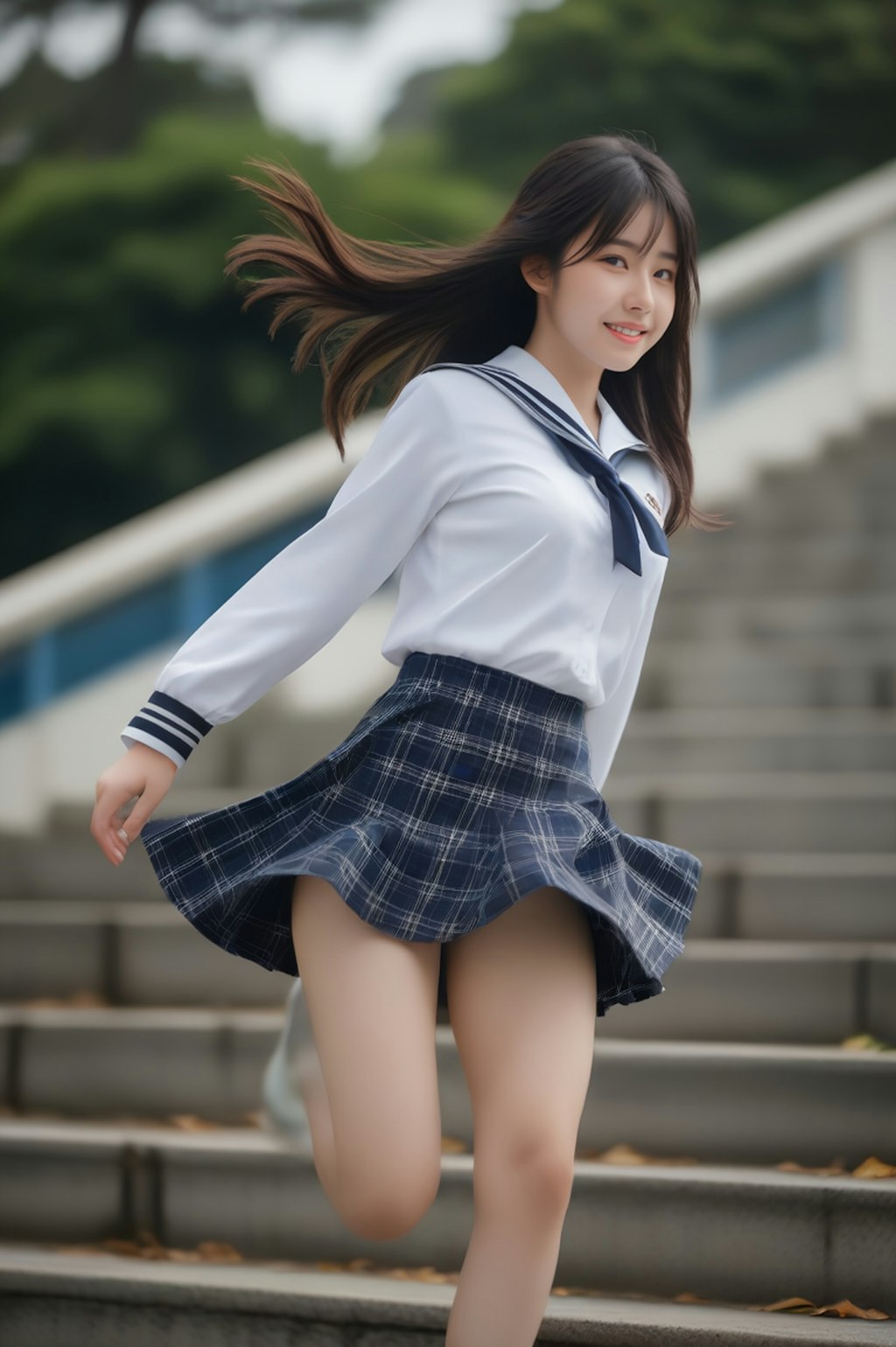 school uniform階段