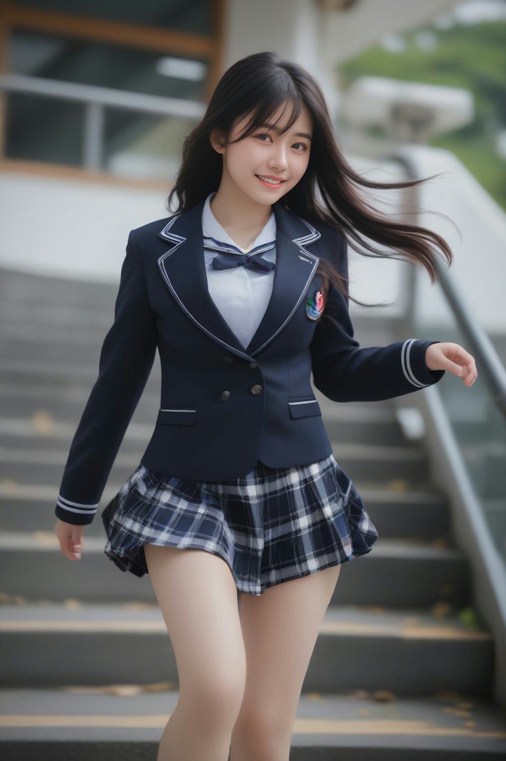 school uniform階段